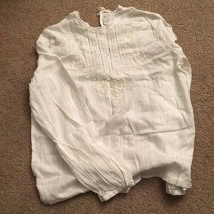 Abercrombie long-sleeve embroidered top